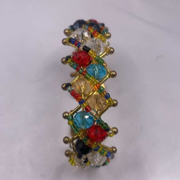 Glass bead crystal encrusted cuff bracket - Picture 5 of 5